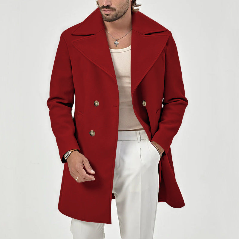 WISEMERE™ | Men's Wool-Blend Lapel Collar Overcoat