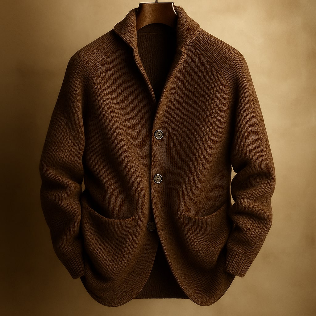 WISEMERE | CARDIGAN IN RIBBED WOOL FOR MEN