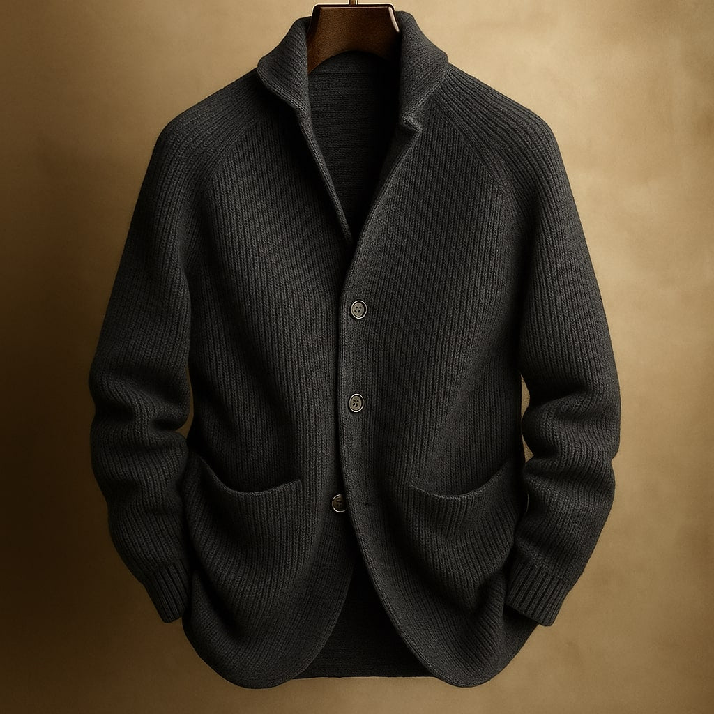 WISEMERE | CARDIGAN IN RIBBED WOOL FOR MEN