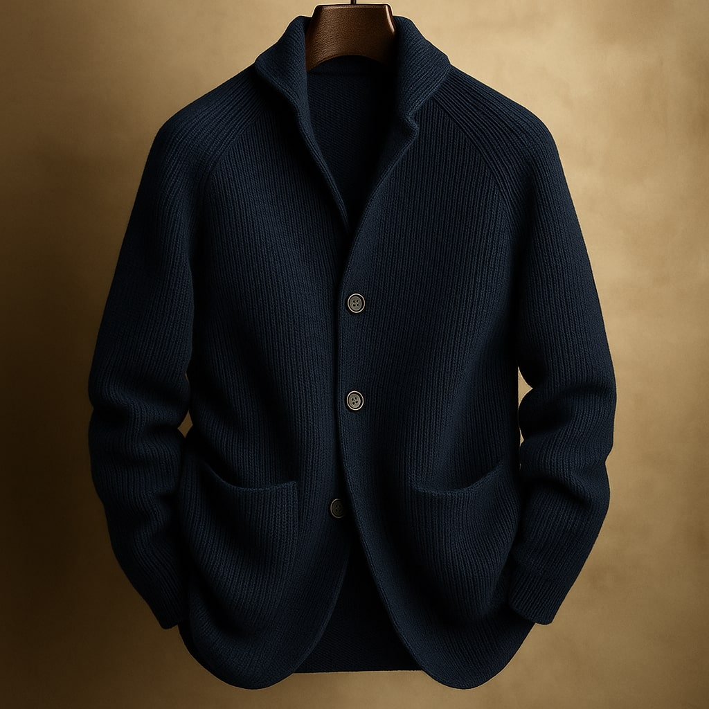 WISEMERE | RIBBED WOOL CARDIGAN FOR MEN