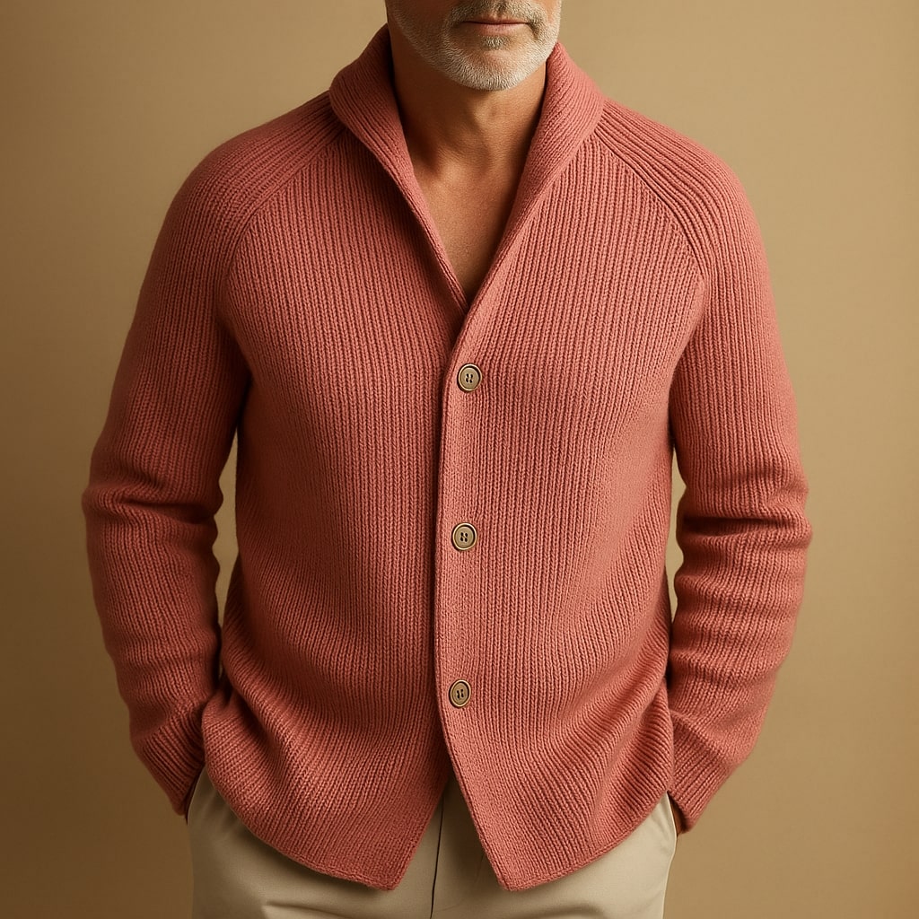 WISEMERE | CARDIGAN IN RIBBED WOOL FOR MEN
