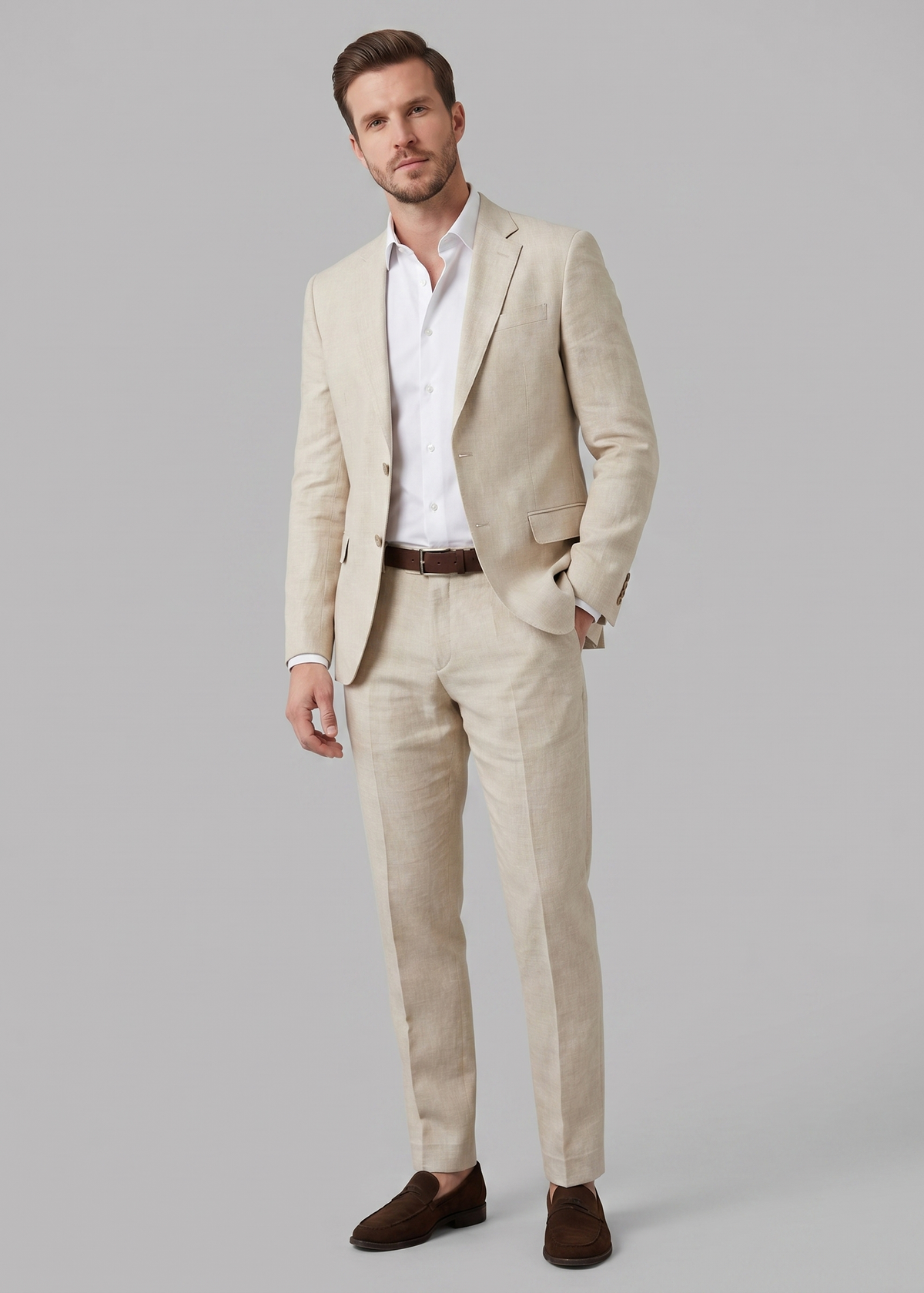 WISEMERE™ | Men's Linen Blend Two-Piece Suit