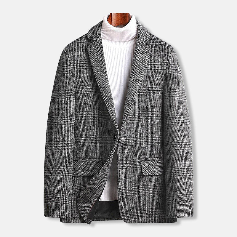 WISEMERE™ | Men's Wool-Blend Check Coat
