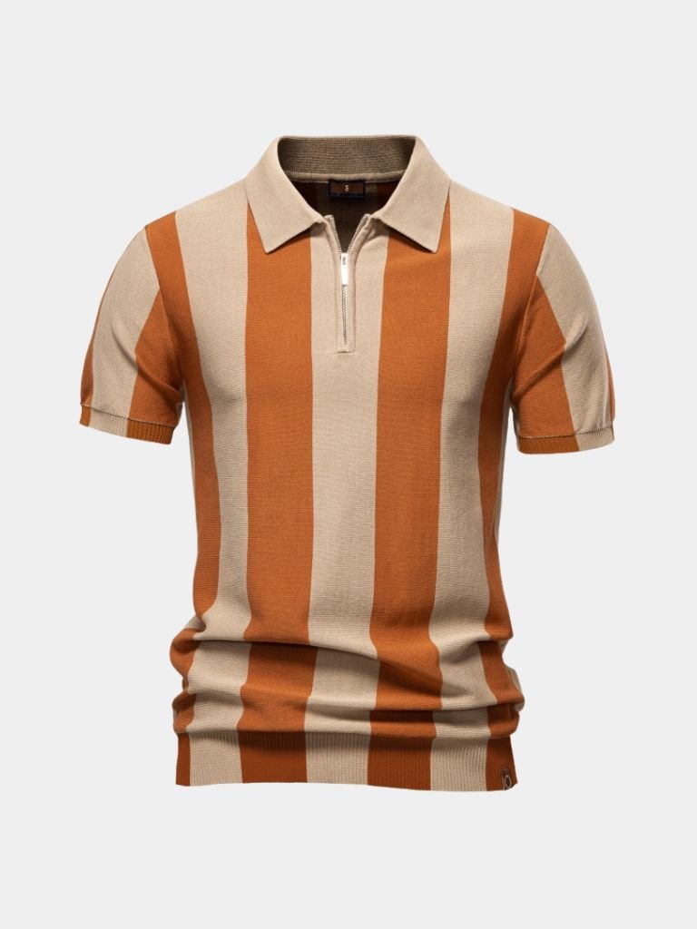 WISEMERE™ | Striped Zip Polo
