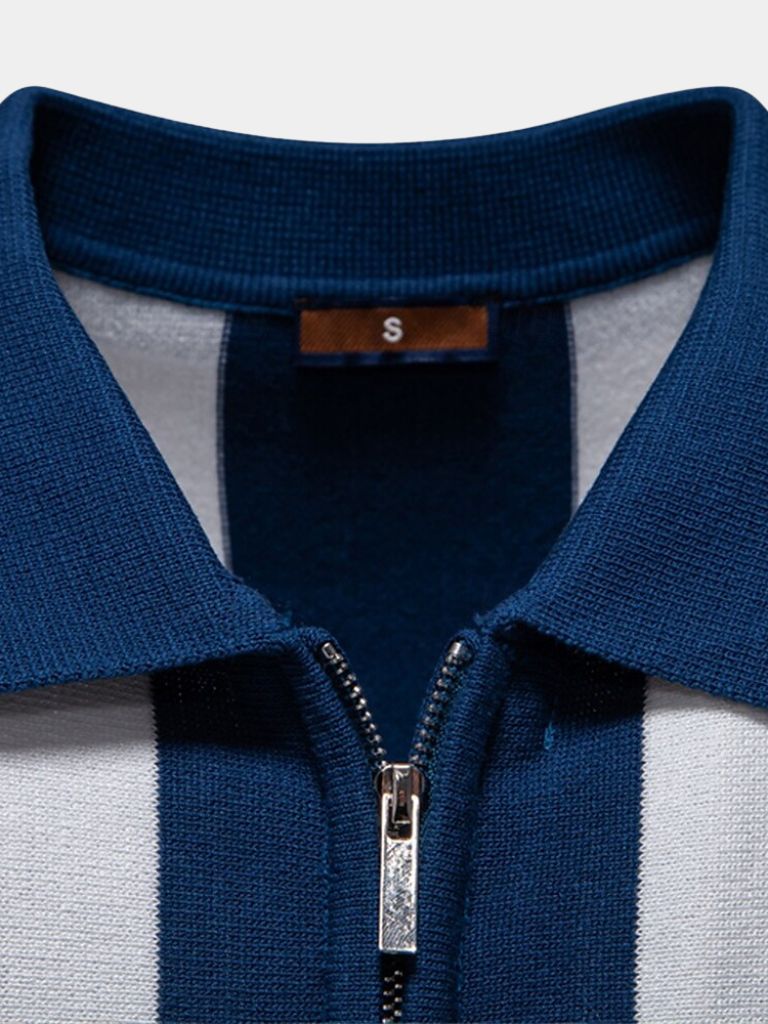 WISEMERE™ | Striped Zip Polo