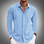 WISEMERE™ | Men's Long-Sleeve Linen Blend Shirt