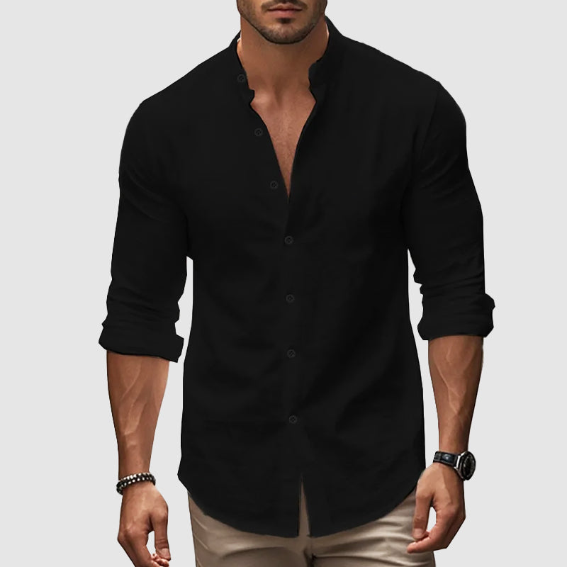 WISEMERE™ | Men's Linen-Cotton Blend Shirt