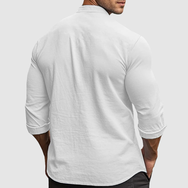 WISEMERE™ | Men's Linen-Cotton Blend Shirt