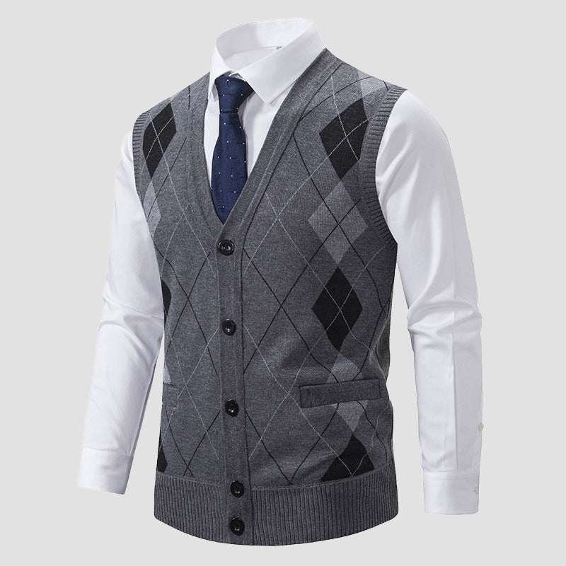 WISEMERE™ | Men's Diamond-Knit Lined Vest