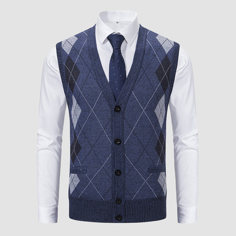 WISEMERE™ | Men's Diamond-Knit Lined Vest
