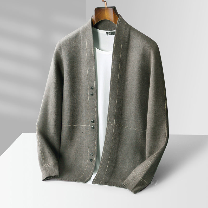 WISEMERE™ | Men's Wool Plaid Knit Cardigan