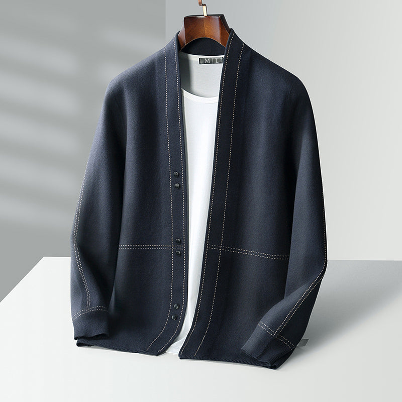 WISEMERE™ | Men's Wool Plaid Knit Cardigan