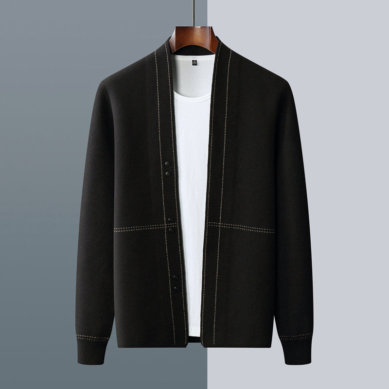 WISEMERE™ | Men's Wool Plaid Knit Cardigan