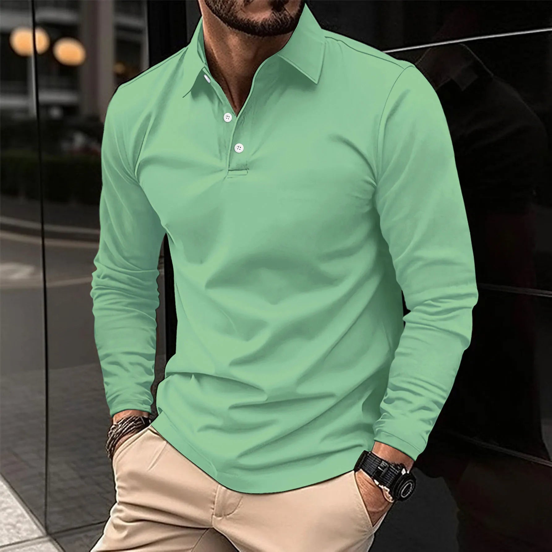 AVANOAH | LONG SLEEVE POLO FOR MEN