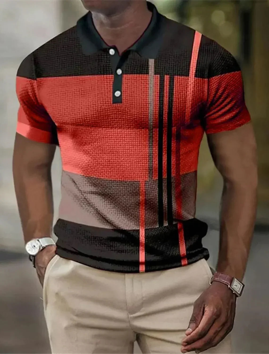 WISEMERE™ | Men's Striped Stretch Polo