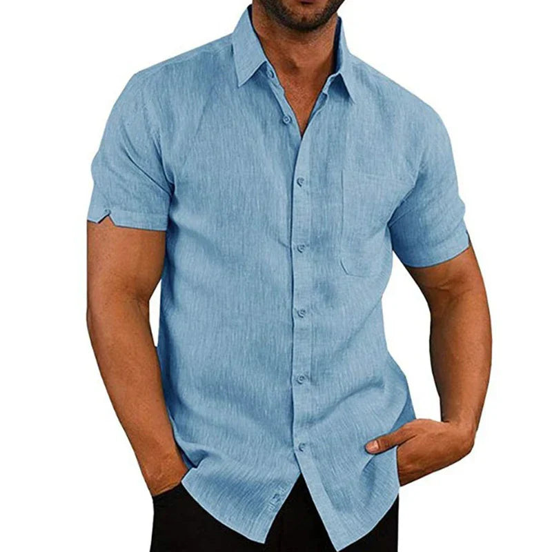 WISEMERE™ | Men's Short-Sleeve Linen Shirt