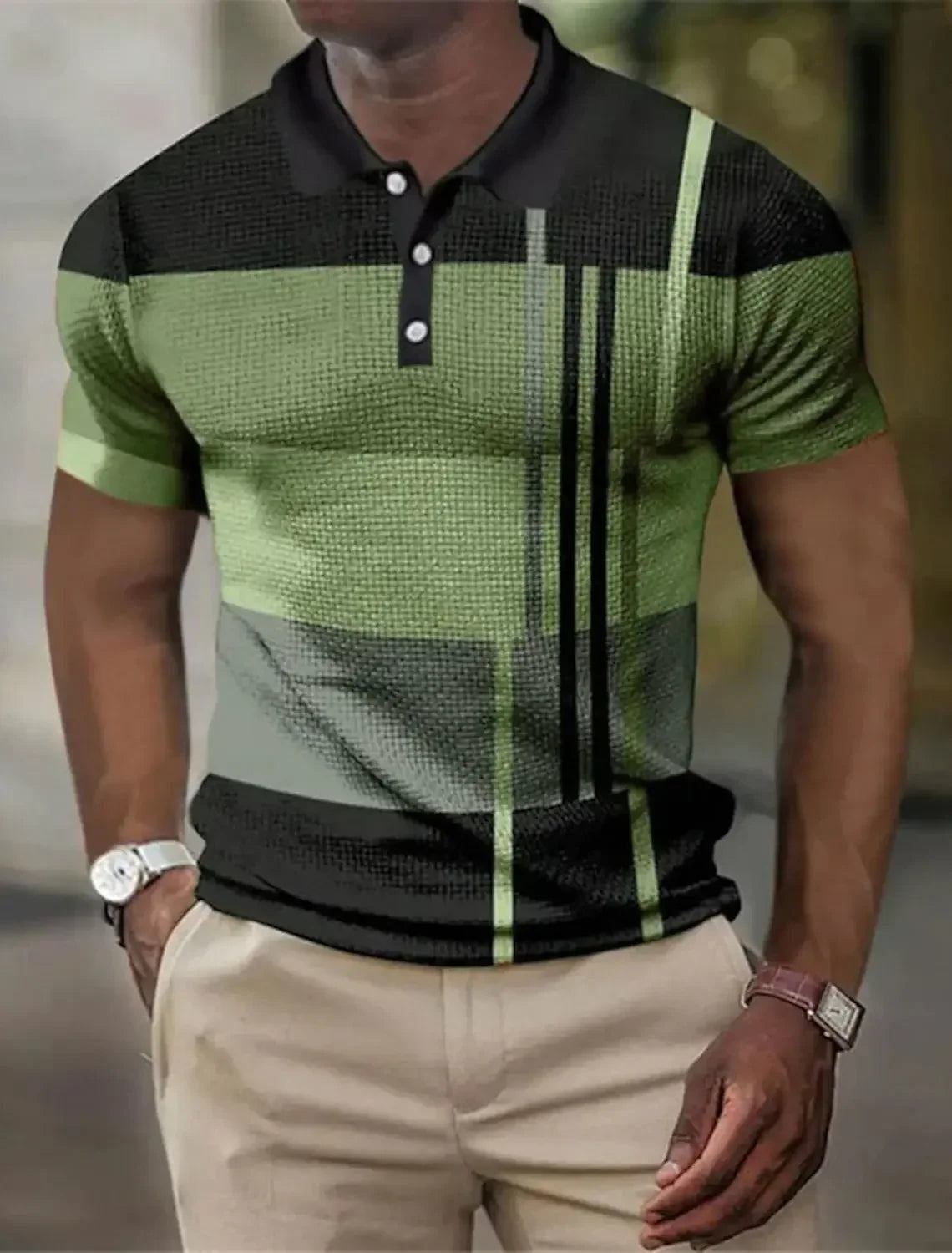 WISEMERE™ | Men's Striped Stretch Polo