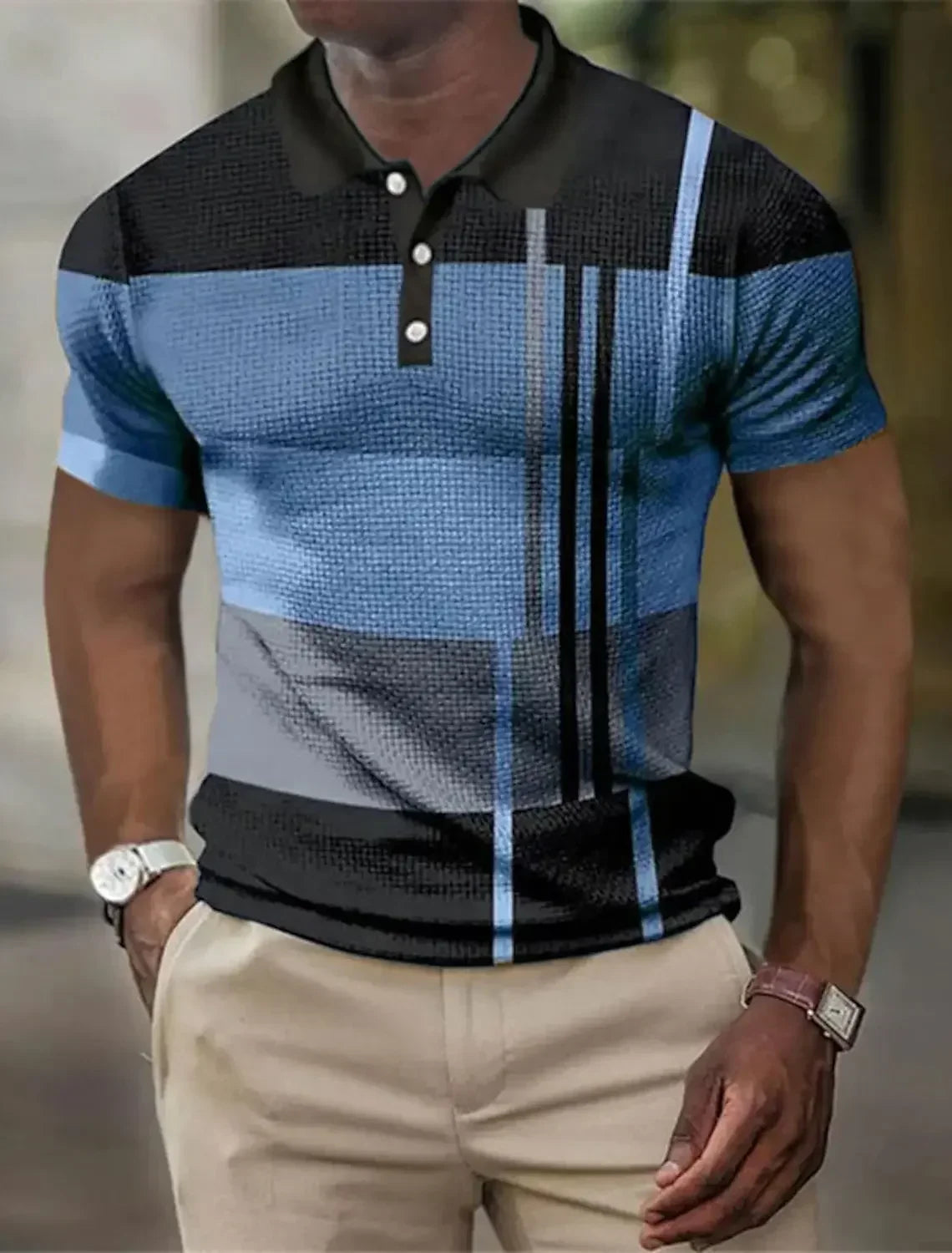 WISEMERE™ | Men's Striped Stretch Polo