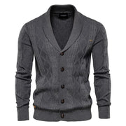 WISEMERE™ | Men's Shawl Collar Cable Knit Cardigan