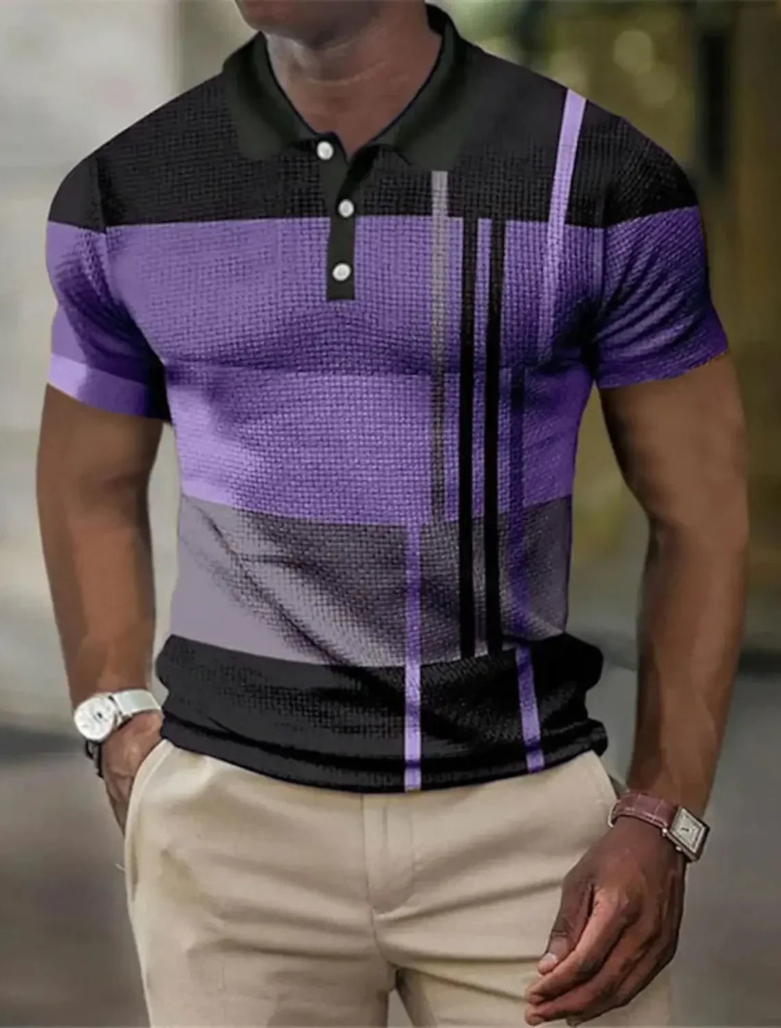 WISEMERE™ | Men's Striped Stretch Polo