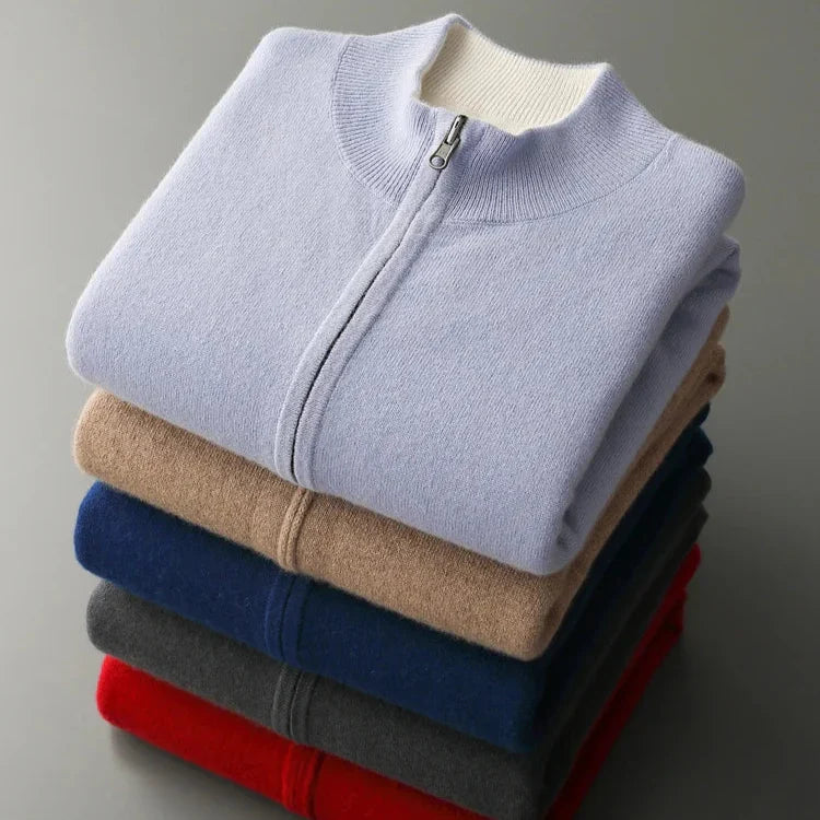 WISEMERE™ | Men's Fine Knit Zip Cardigan
