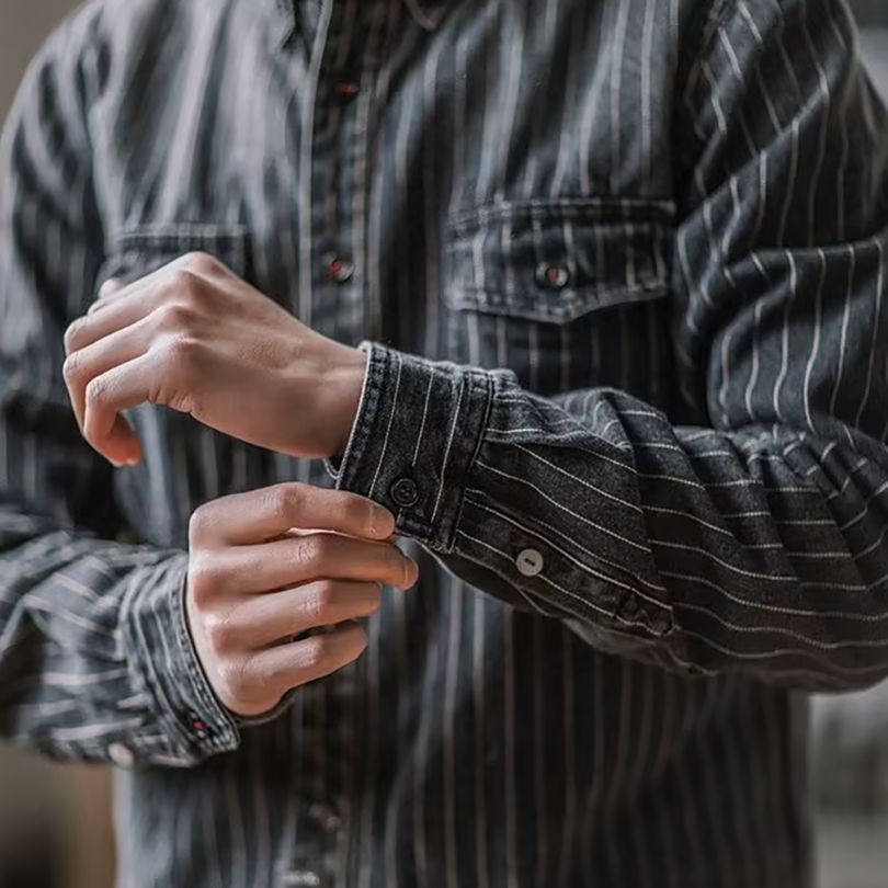 AVANOAH | STRIPED LONG-SLEEVE SHIRT FOR MEN