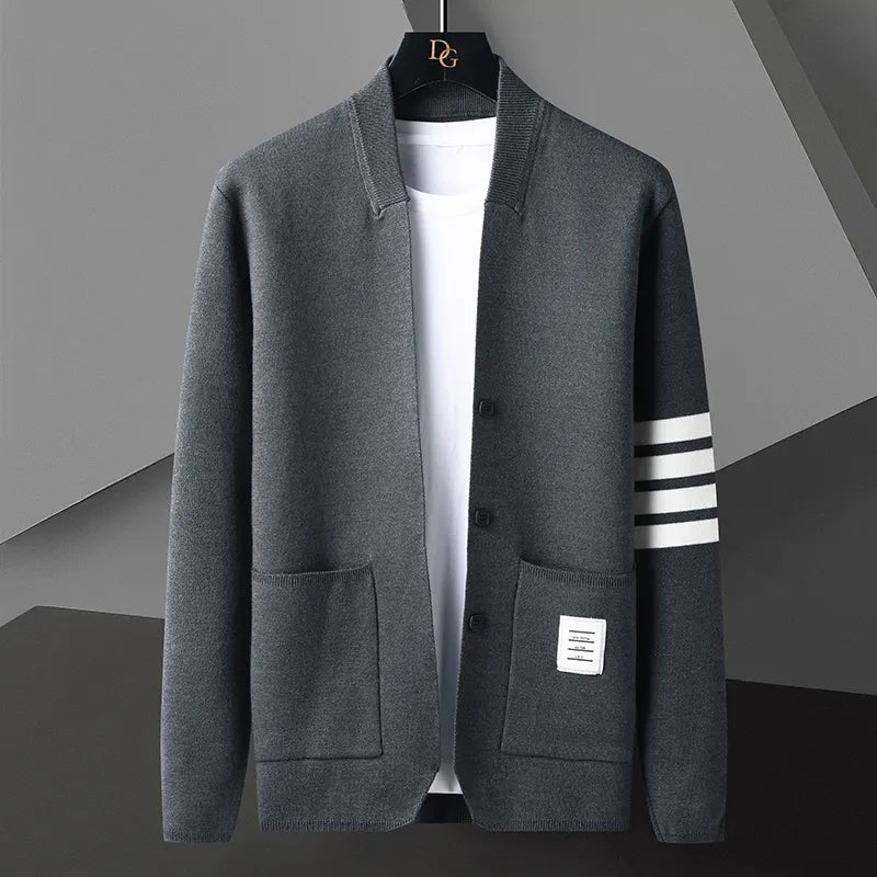WISEMERE™ | Men's Four-Bar Knit Blazer Cardigan