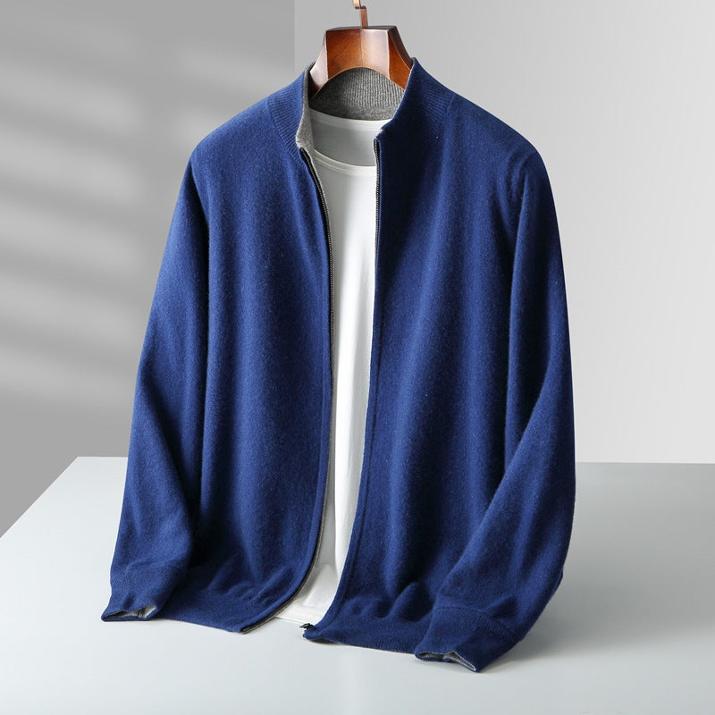 WISEMERE | ZIPPERED KNIT CARDIGAN FOR MEN