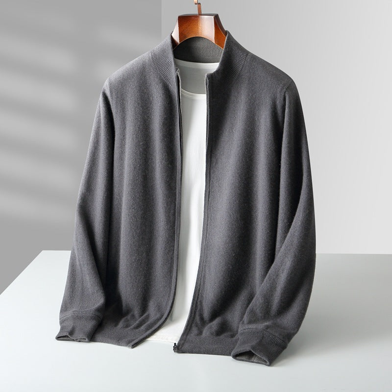 WISEMERE | ZIPPERED KNIT CARDIGAN FOR MEN