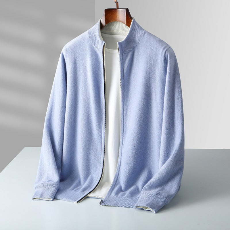 WISEMERE™ | Men's Fine Knit Zip Cardigan