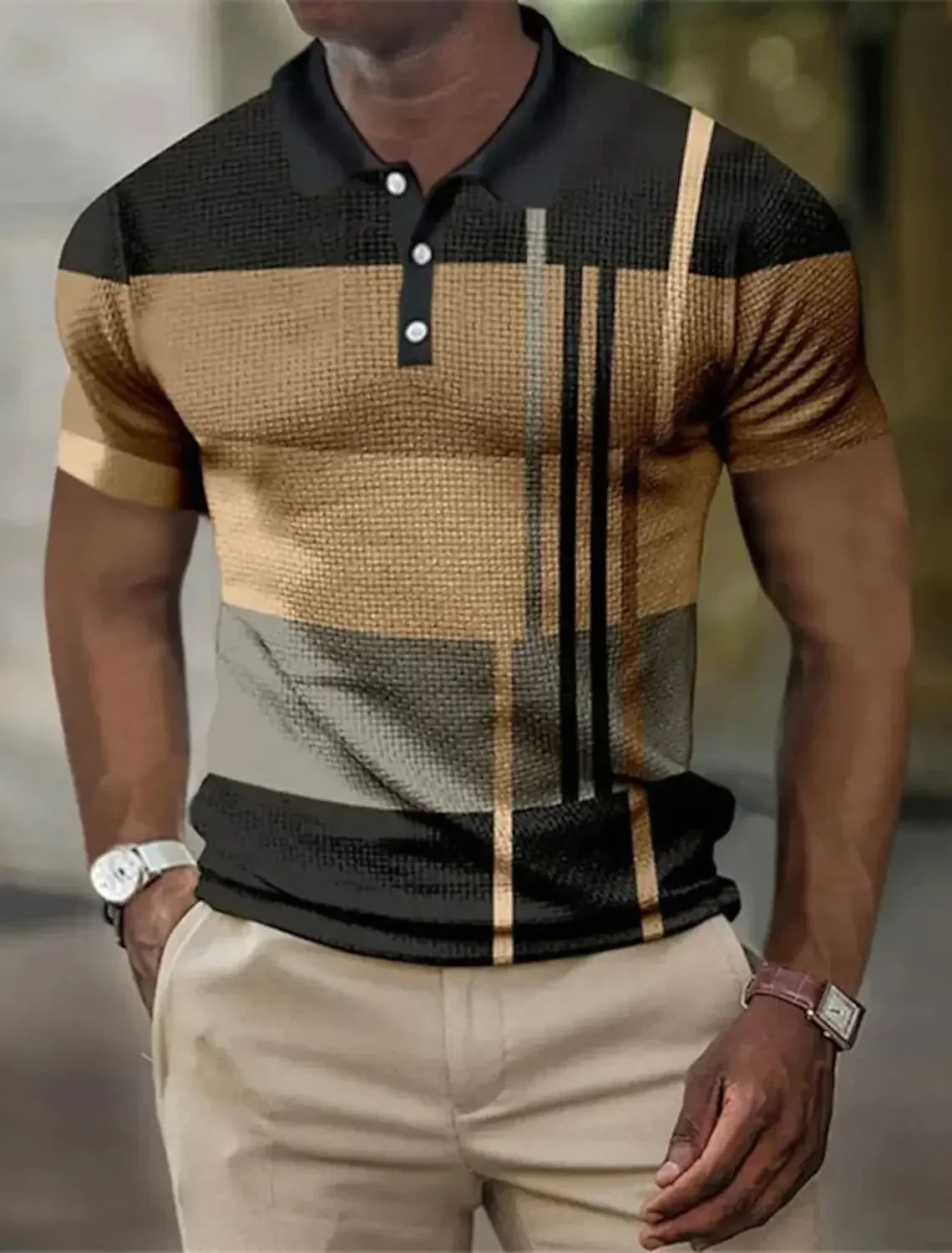 WISEMERE™ | Men's Striped Stretch Polo