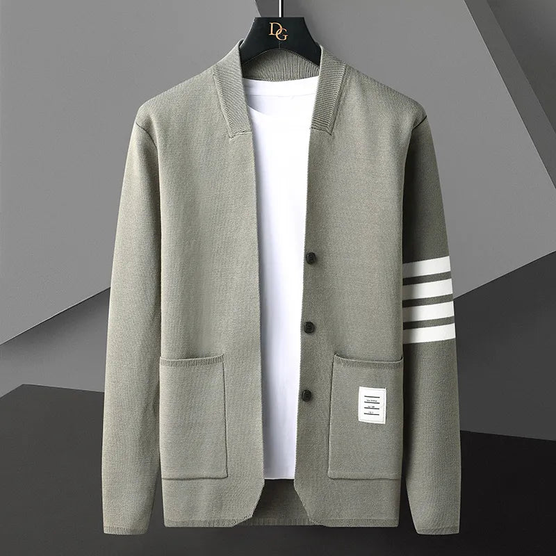 WISEMERE™ | Men's Four-Bar Knit Blazer Cardigan