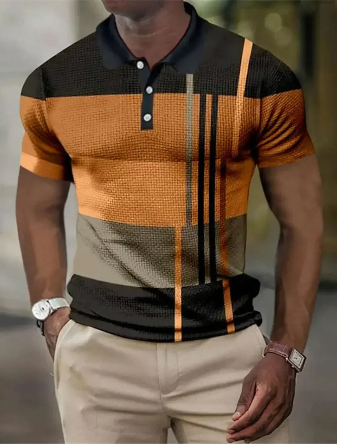 WISEMERE™ | Men's Striped Stretch Polo