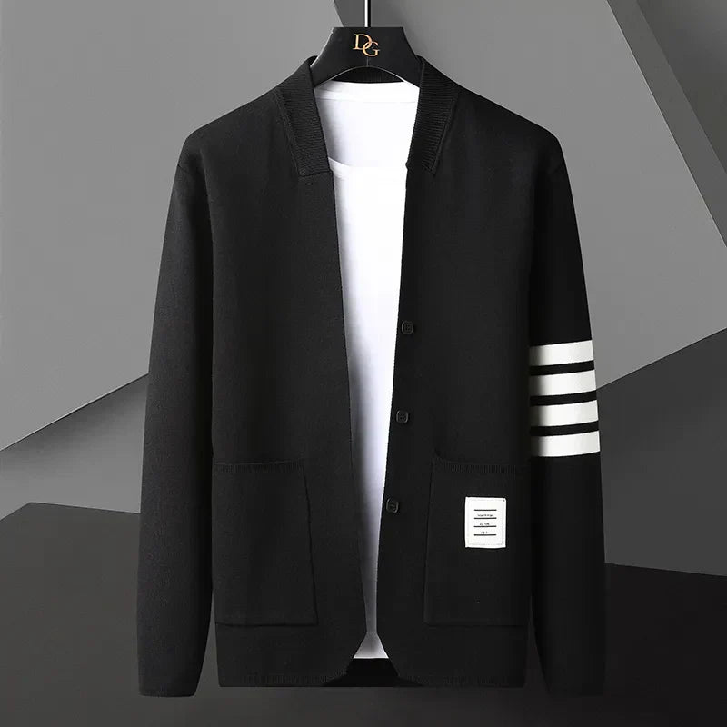 WISEMERE™ | Men's Four-Bar Knit Blazer Cardigan