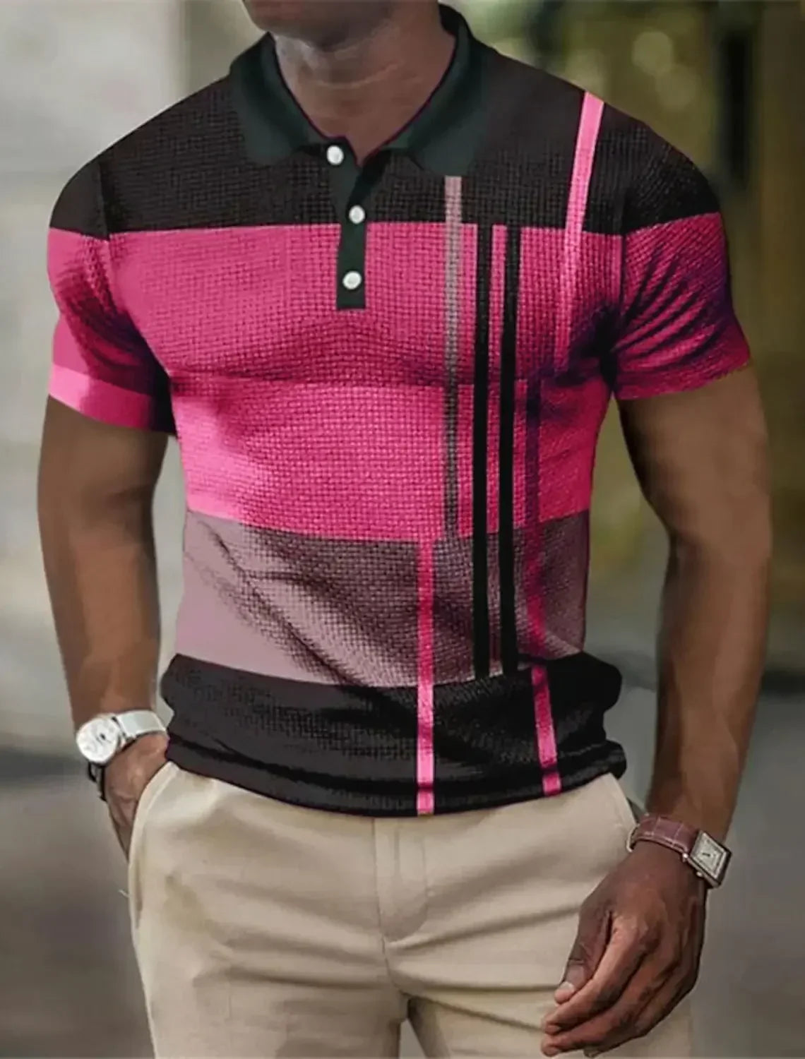 WISEMERE™ | Men's Striped Stretch Polo