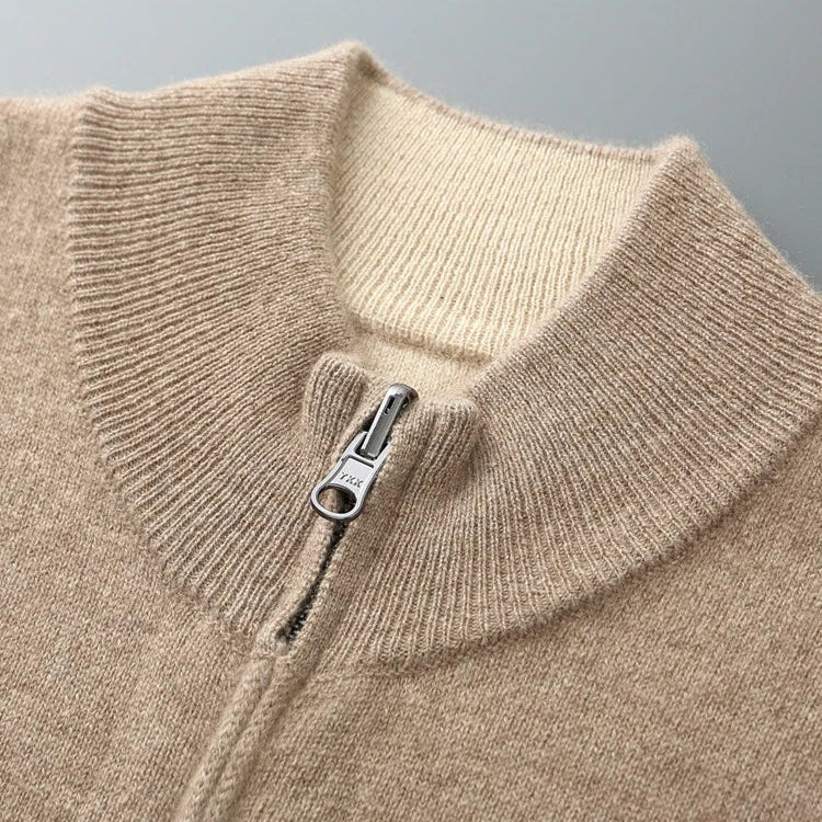 WISEMERE | ZIPPERED KNIT CARDIGAN FOR MEN