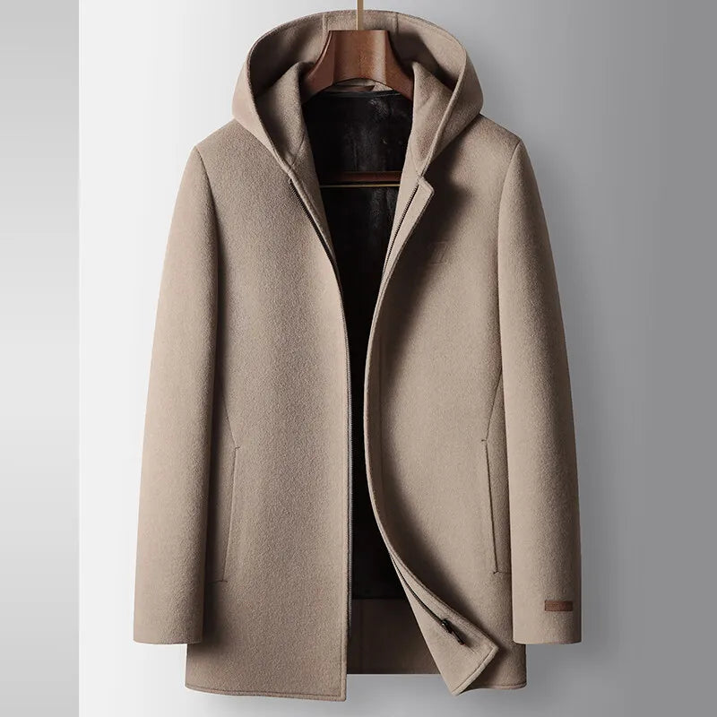 WISEMERE | WOOL HOODED COAT FOR MEN