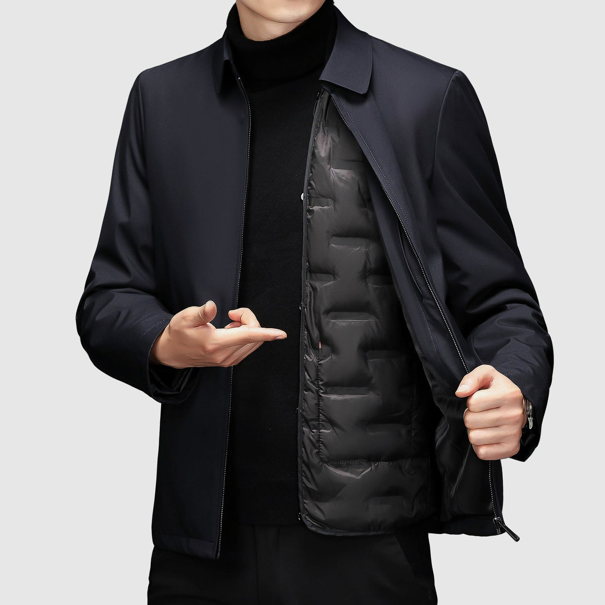 WISEMERE™ | Men's Duck-Down Polo Collar Jacket