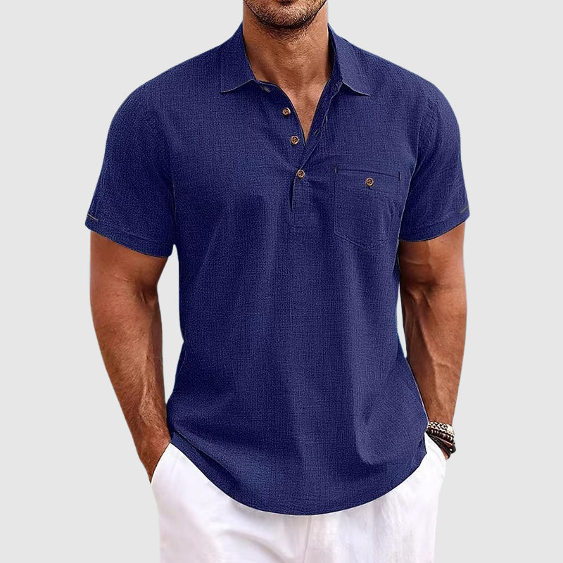 WISEMERE™ | Men's Linen Polo Shirt