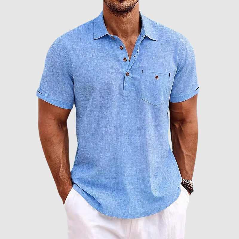 WISEMERE™ | Men's Linen Polo Shirt