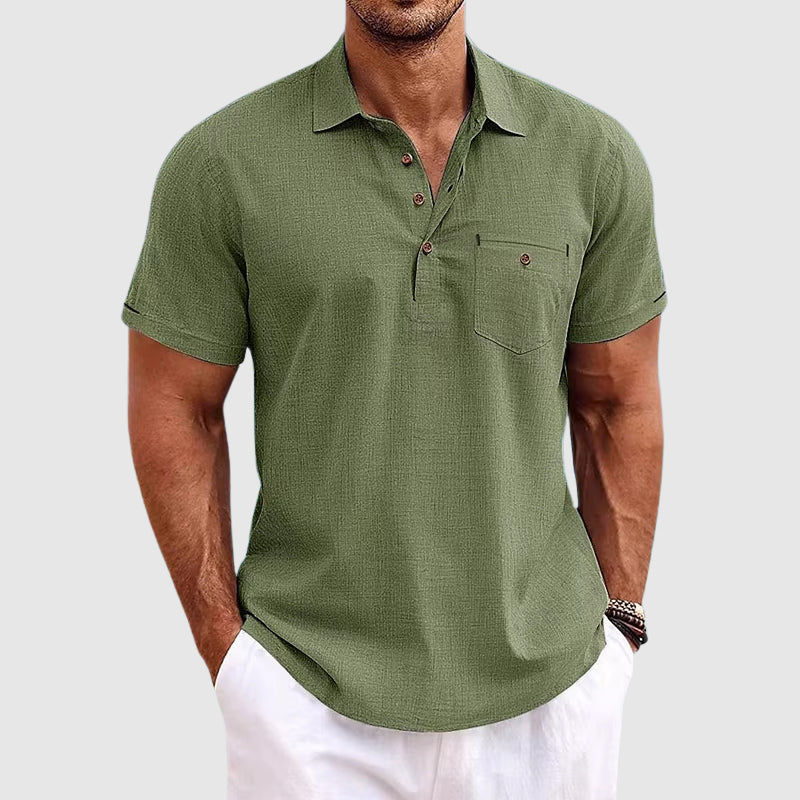 WISEMERE™ | Men's Linen Polo Shirt