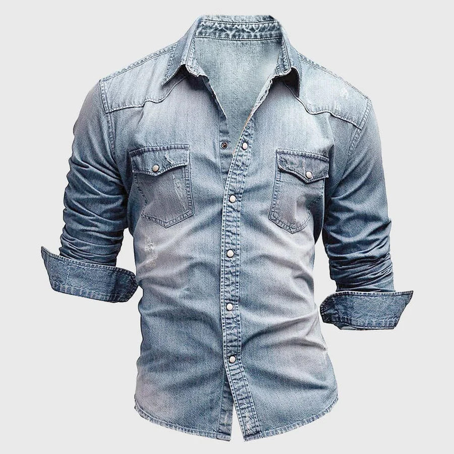 WISEMERE™ | Men's Slim-Fit Denim Shirt