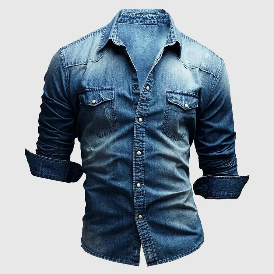 WISEMERE™ | Men's Slim-Fit Denim Shirt