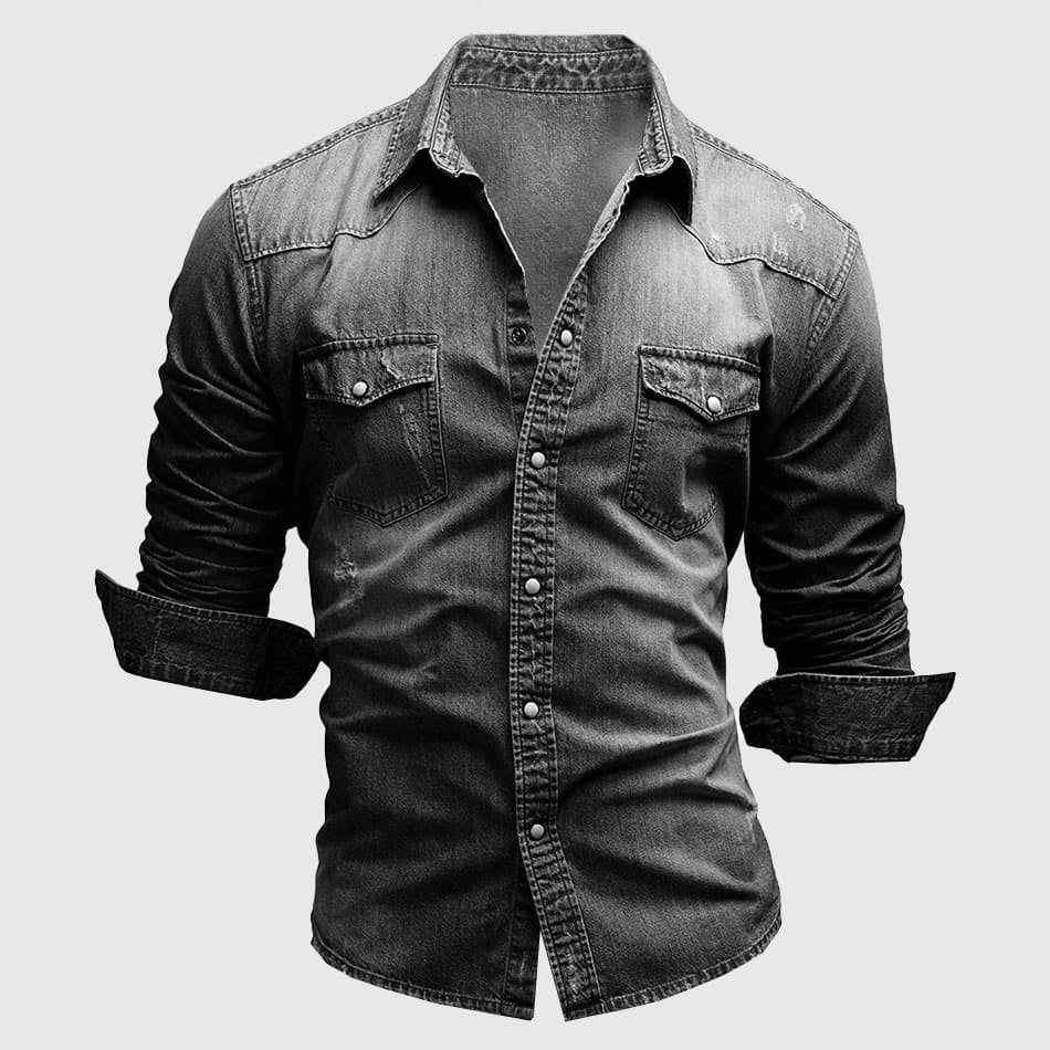 WISEMERE™ | Men's Slim-Fit Denim Shirt