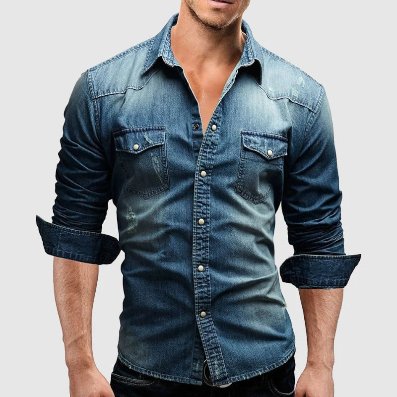WISEMERE™ | Men's Slim-Fit Denim Shirt