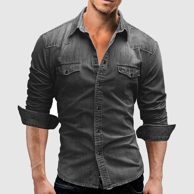 WISEMERE™ | Men's Slim-Fit Denim Shirt