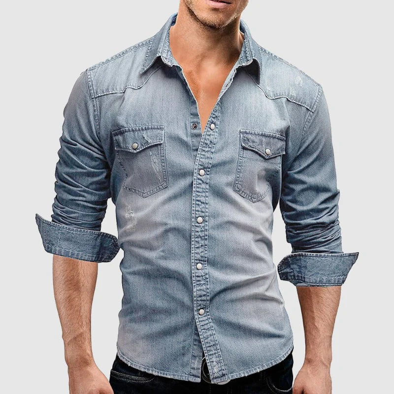 WISEMERE™ | Men's Slim-Fit Denim Shirt
