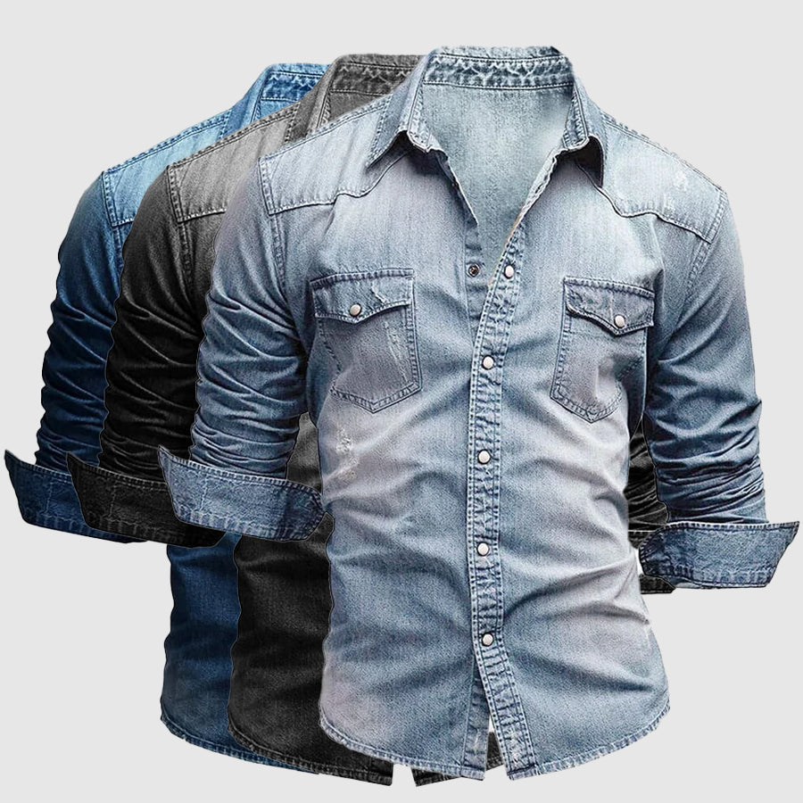 WISEMERE™ | Men's Slim-Fit Denim Shirt