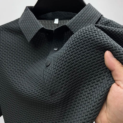 WISEMERE™ | Men's Knitted Polyester Polo Shirt