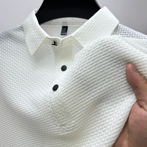 WISEMERE™ | Men's Knitted Polyester Polo Shirt